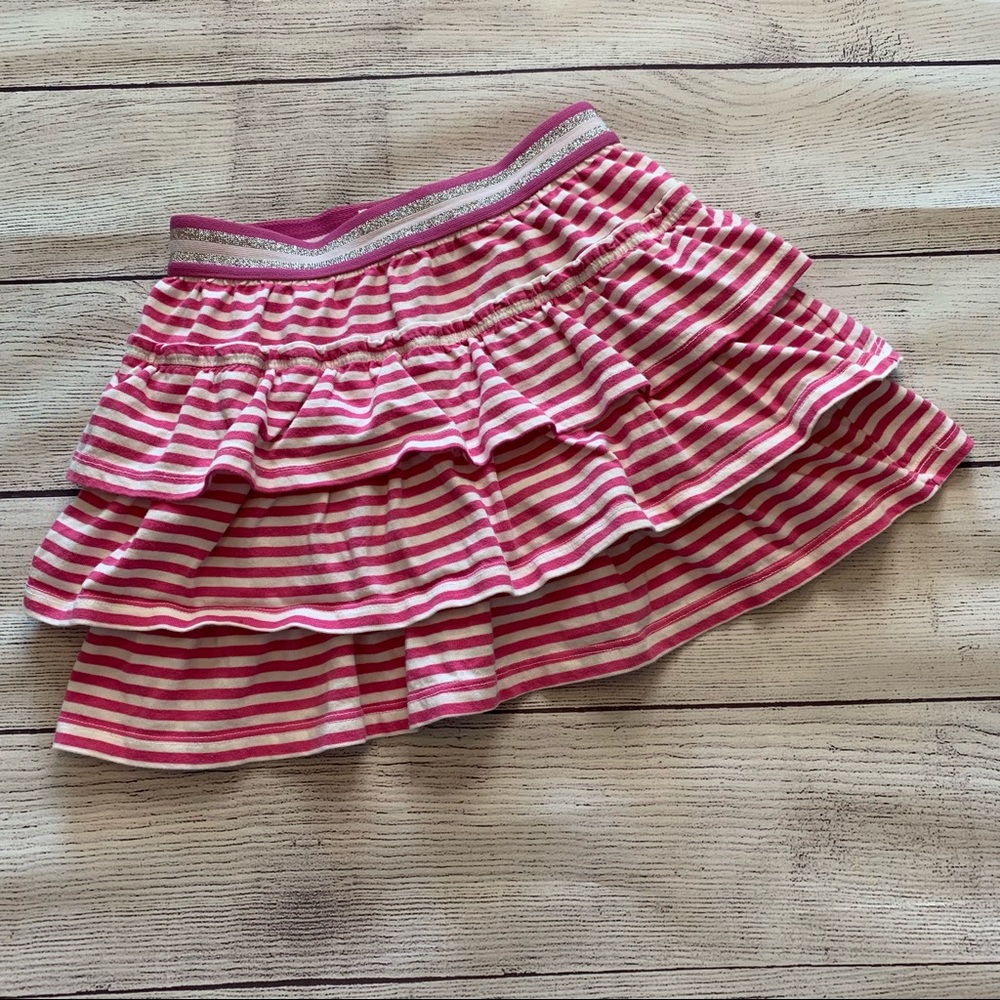 Mini Boden Pink Striped Tiered Skirt Size 4-5
